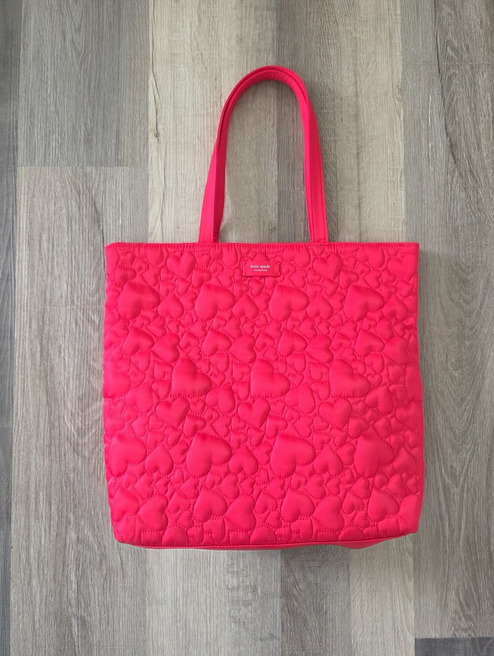 kate spade Hot Pink Quilted Heart Tote Bag